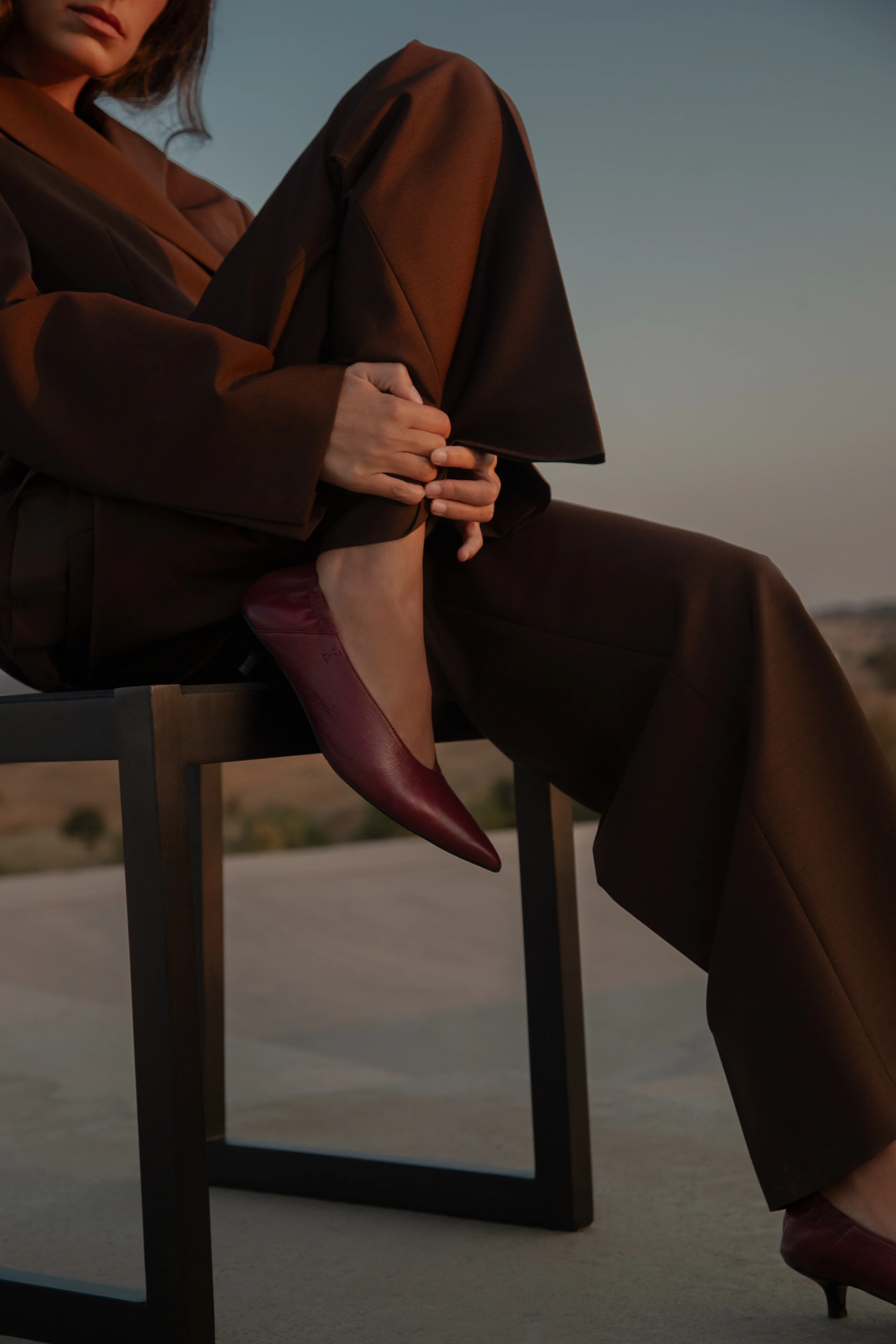Audrey Kitten Heel Burgundy - Image 5