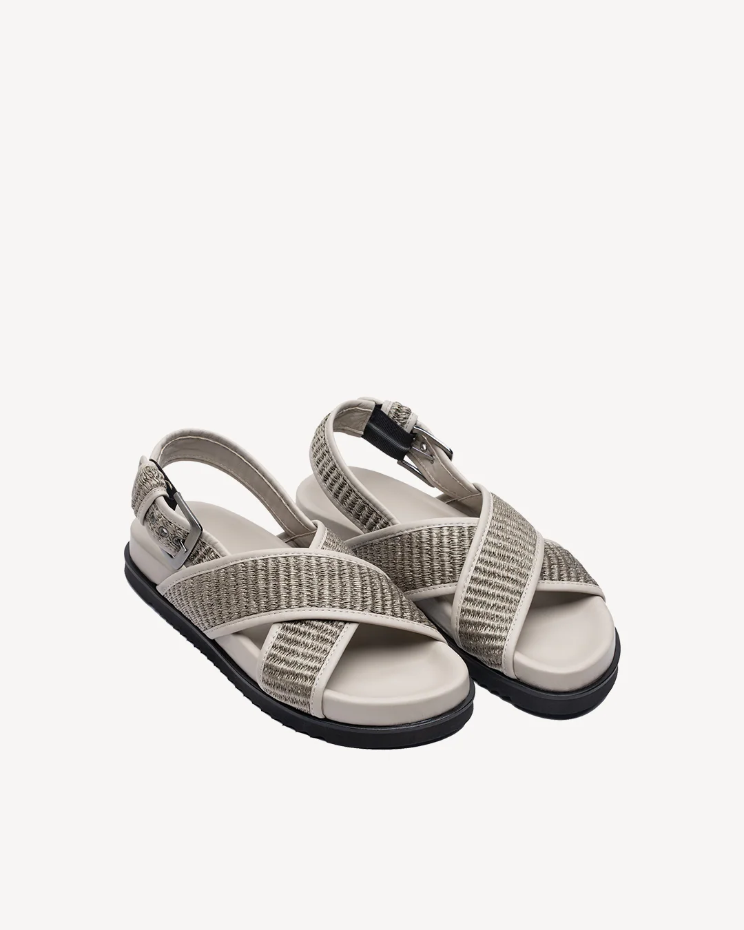 Bianca Raffia Sandals Taupe - Image 7
