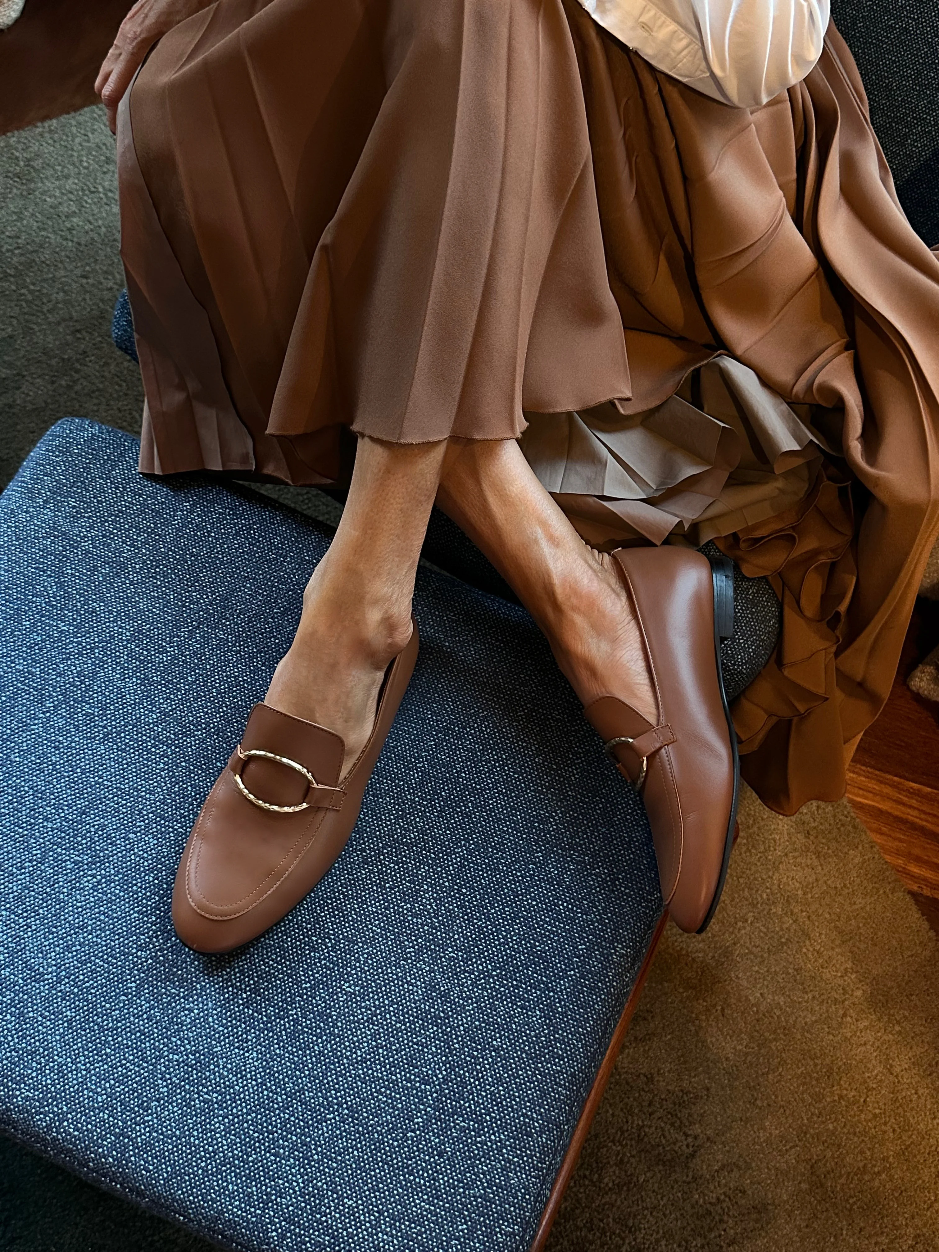Cognac Tomboy Chic Loafers - Image 3
