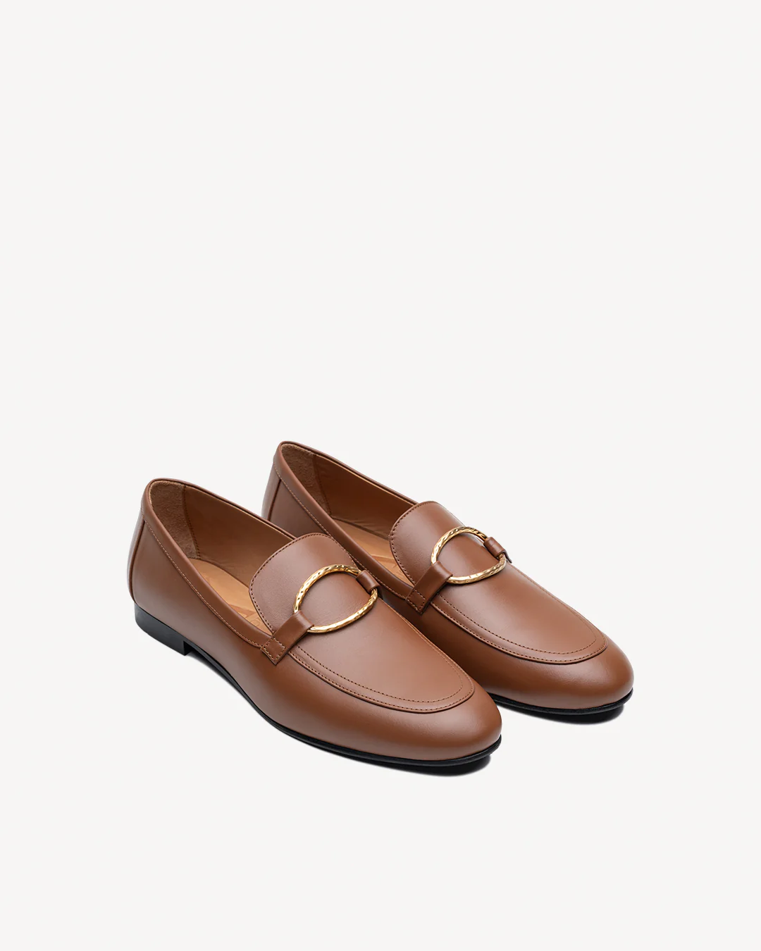 Cognac Tomboy Chic Loafers - Image 4