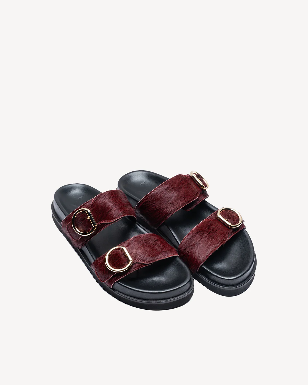 Bordeaux Double Buckle Sandals - Image 3