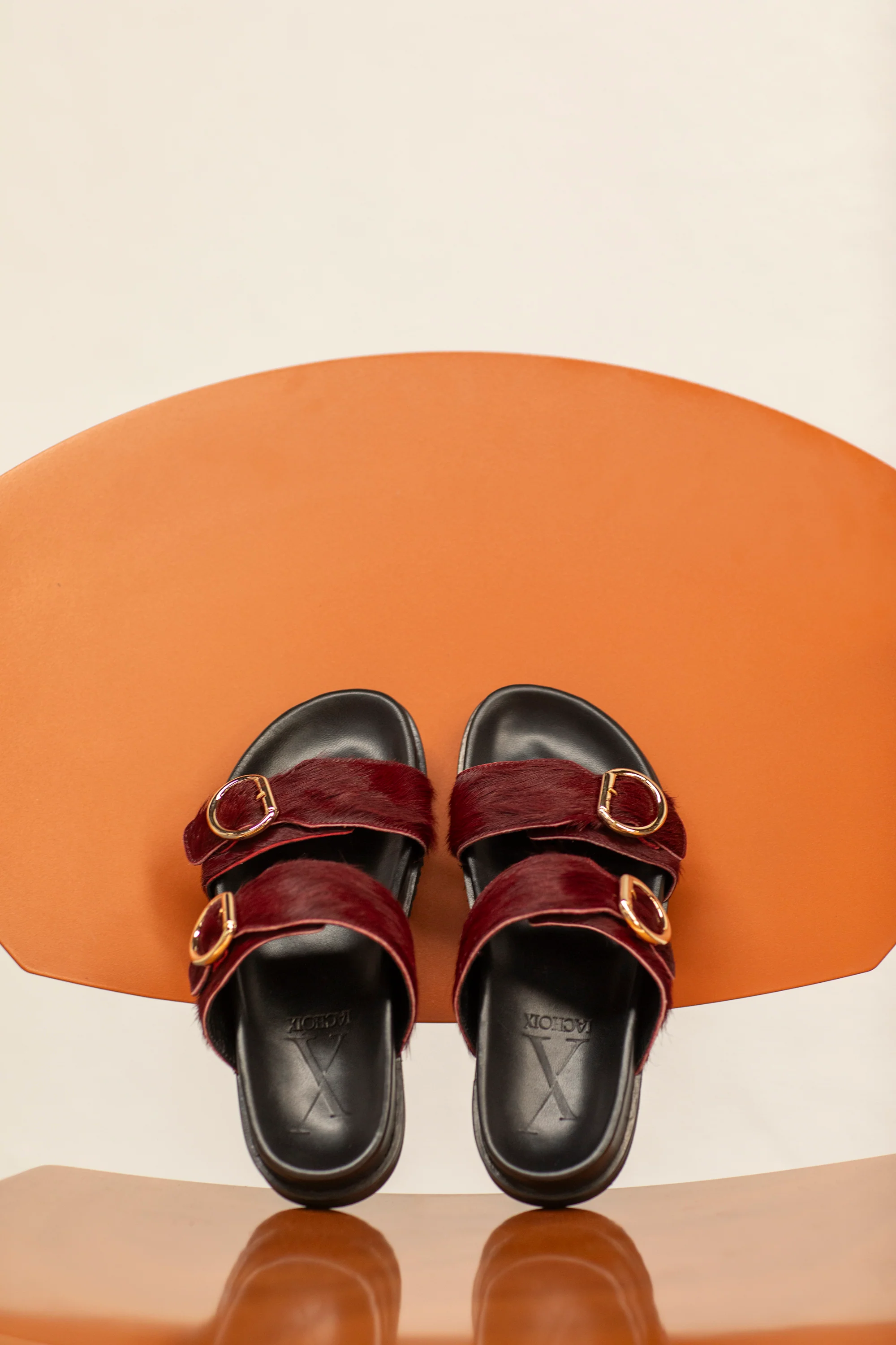 Bordeaux Double Buckle Sandals - Image 4
