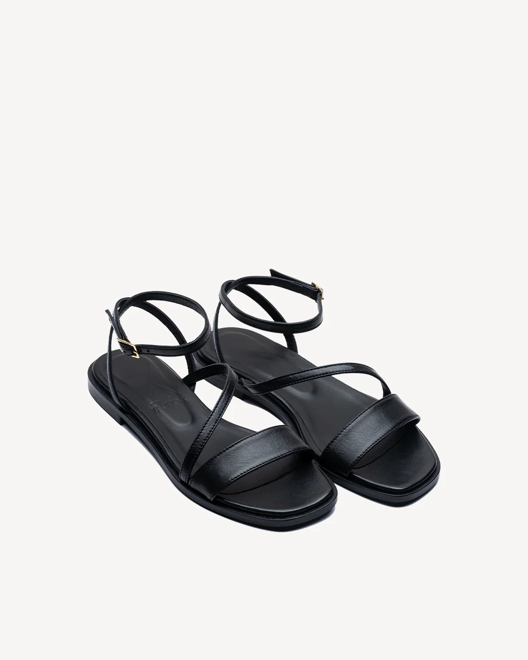 Grace Black Flat Sandals - Image 3
