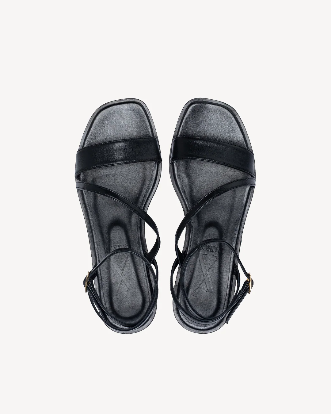 Grace Black Flat Sandals - Image 4