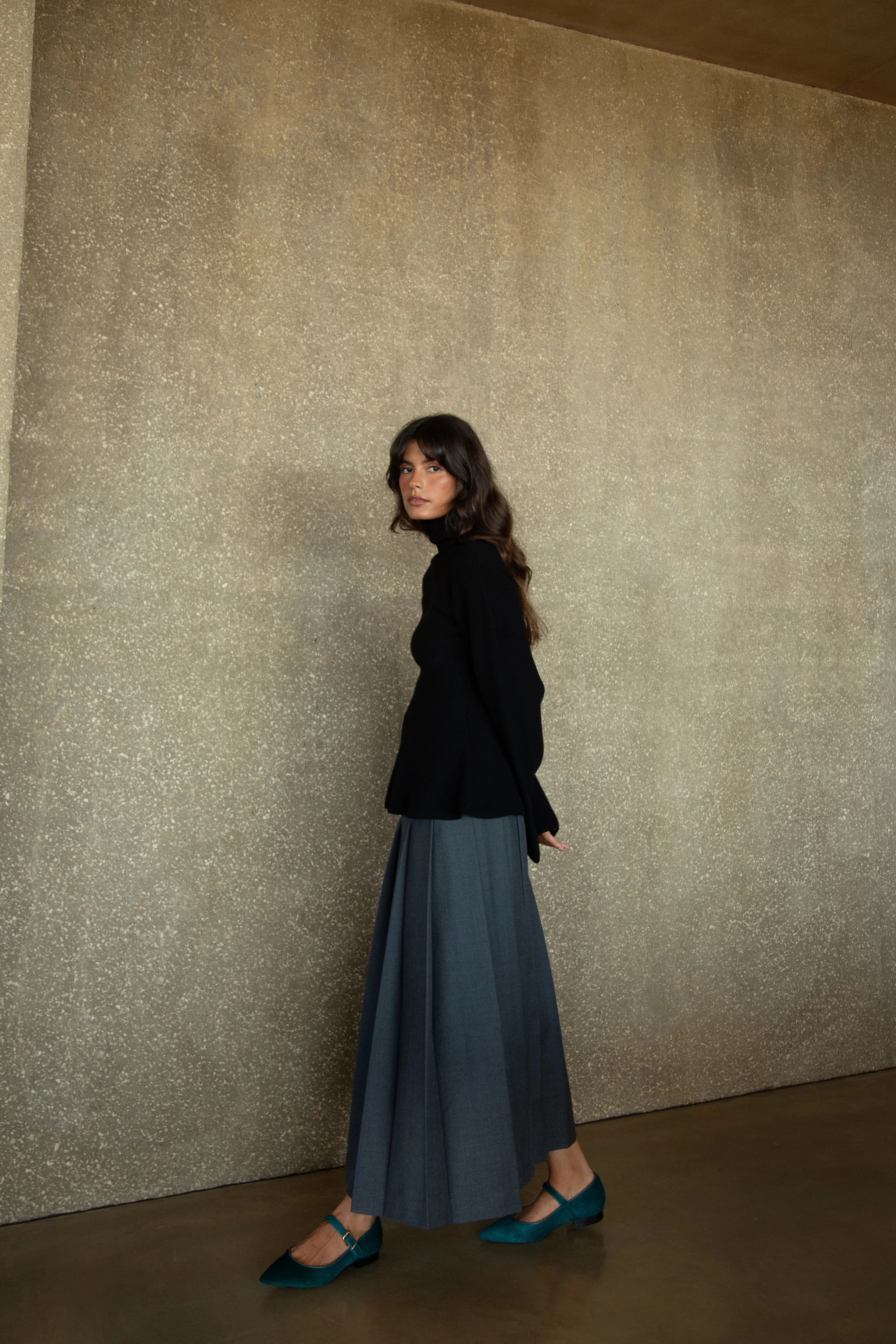Mary Jane Petrol Calf Hair - Image 5