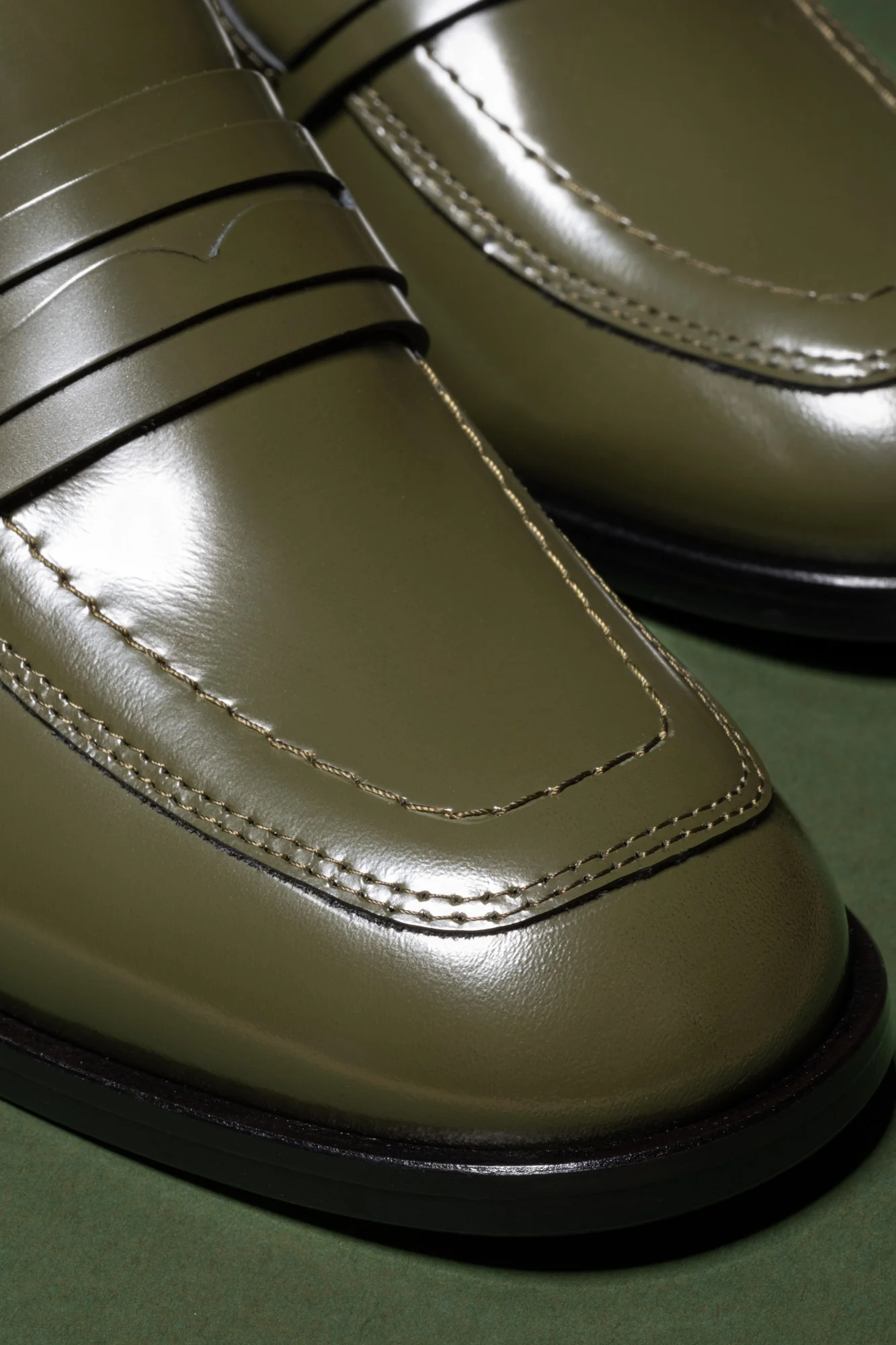 Moss Green Mid-Heel Loafer - Image 4
