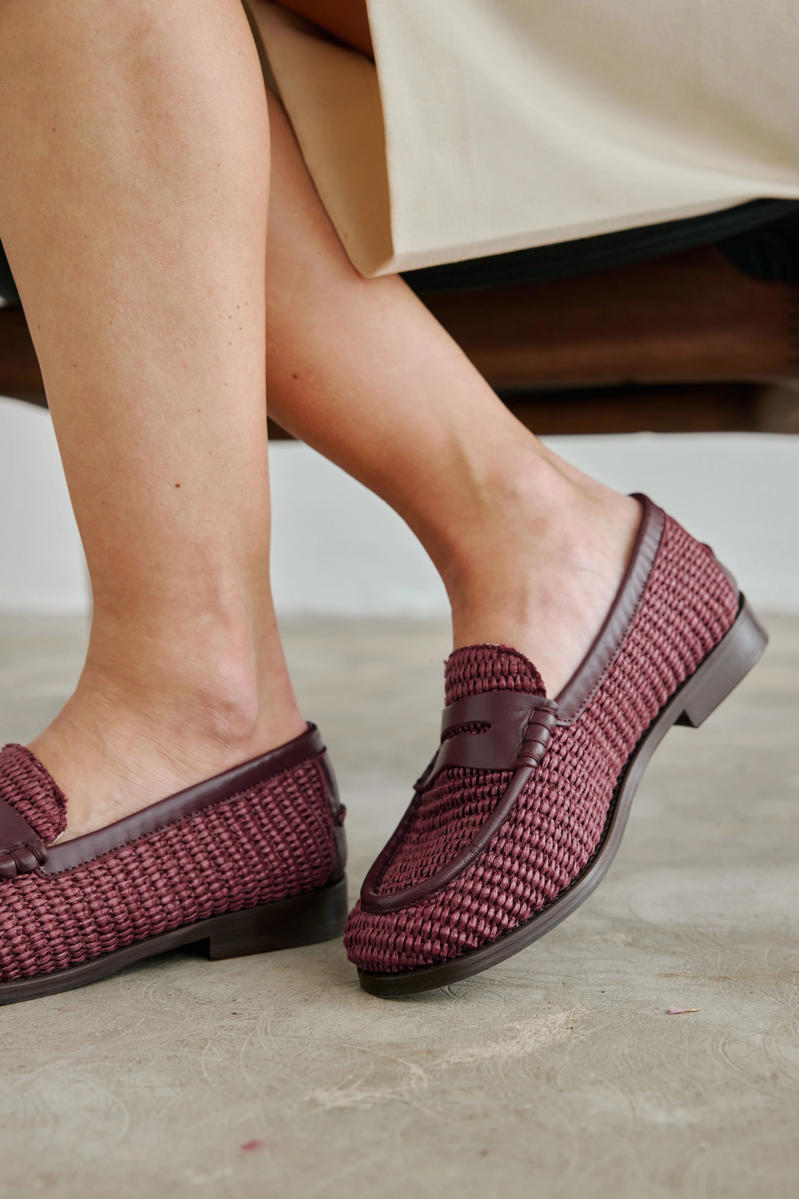 Raffia Penny Loafer Grape - Image 6