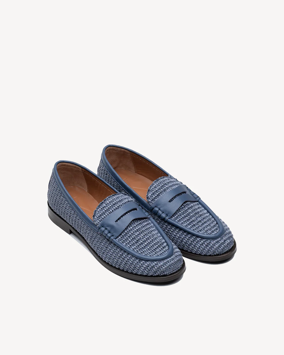 Raffia Penny Loafer Steel Blue - Image 3