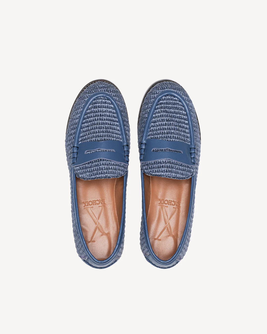 Raffia Penny Loafer Steel Blue - Image 5