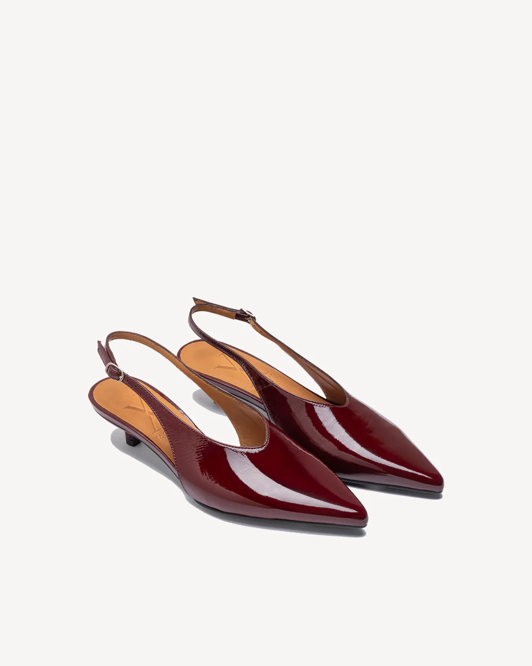 Slingback Kitten Heel Burgundy - Image 3