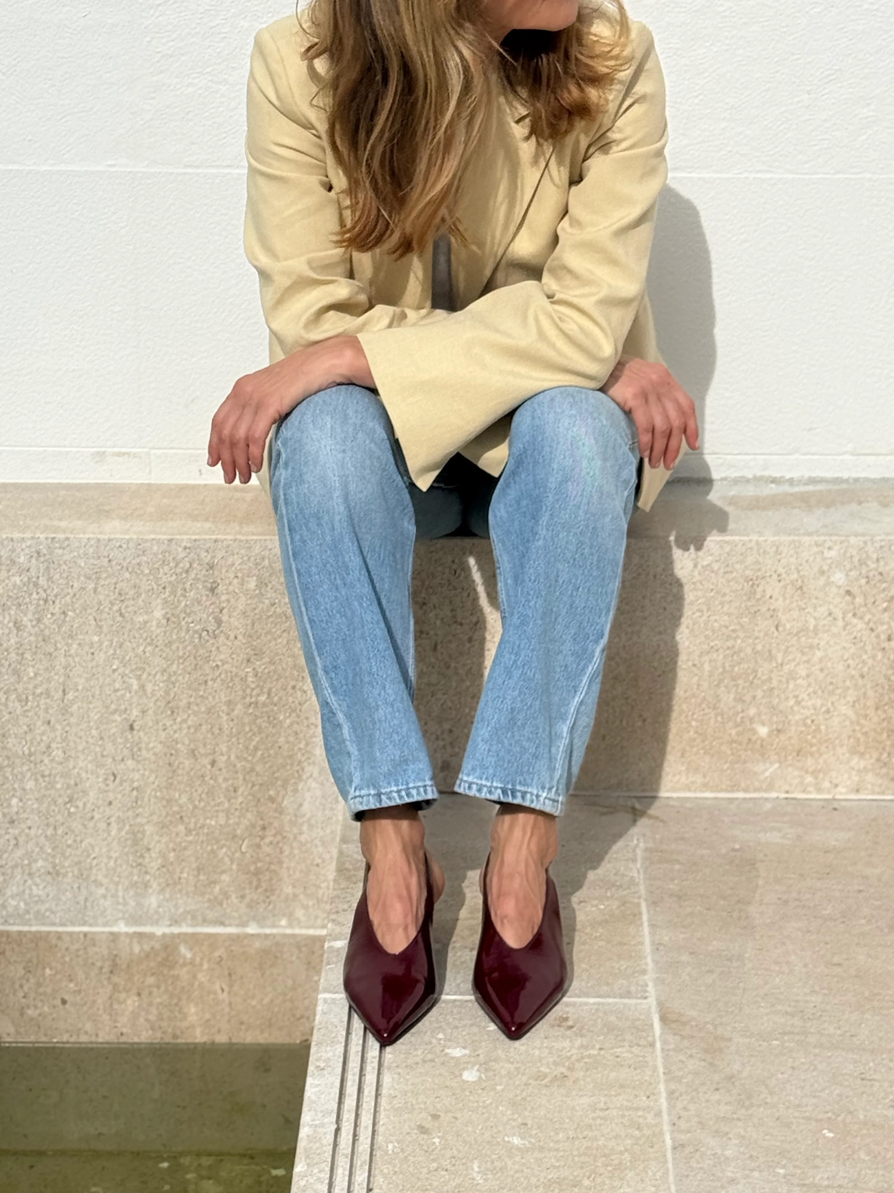 Slingback Kitten Heel Burgundy - Image 7