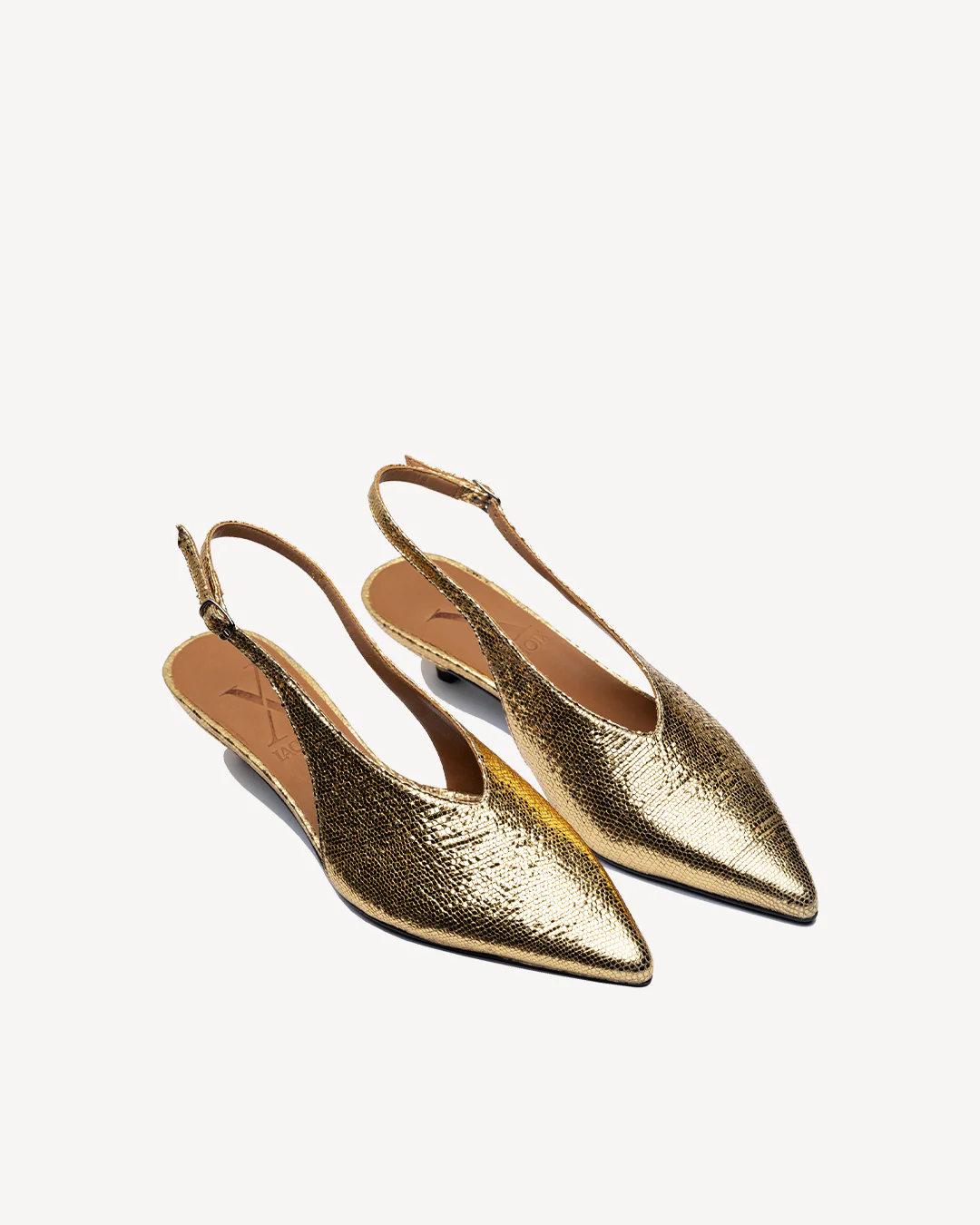 Robin Slingback Kitten Heel Gold - Image 4