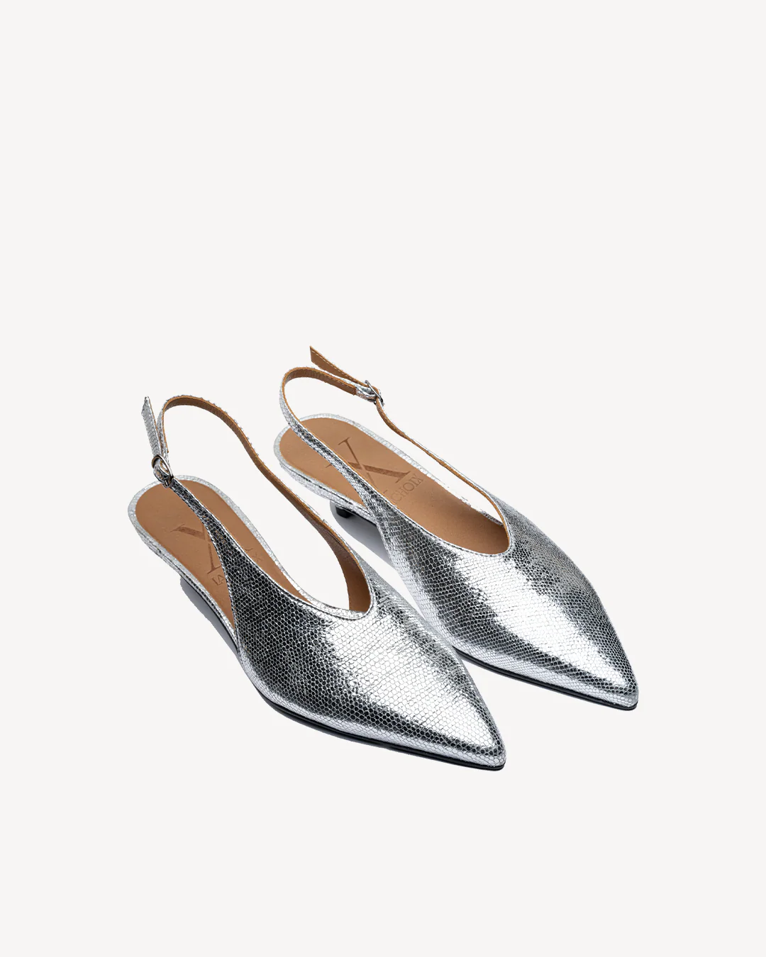 Robin Slingback Kitten Heel Silver - Image 5